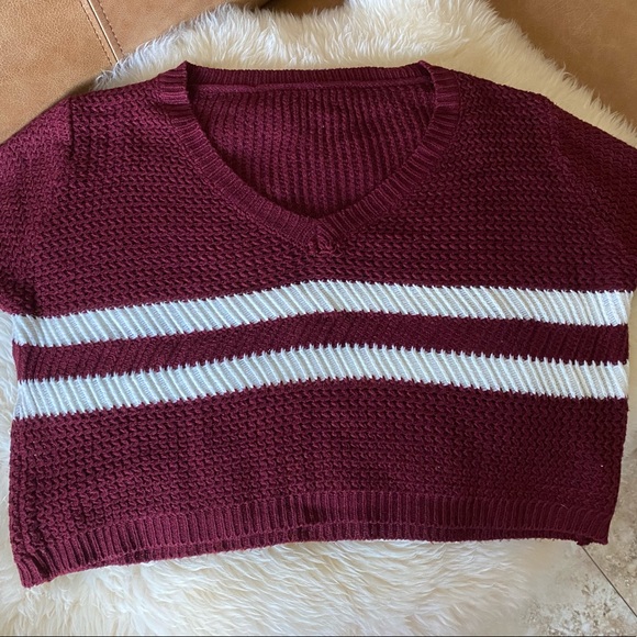 Cropped Long Sleeve Sweater - Picture 1 of 2